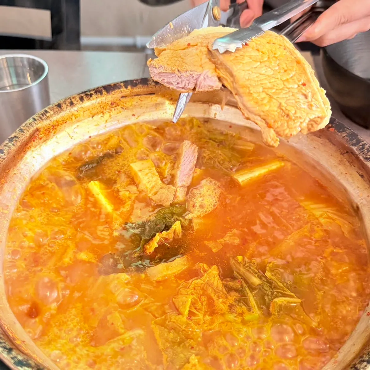 Signature dishes at Yangpuni Kimchi Jjigae & Samgyeopsal near Dongtan Central Park