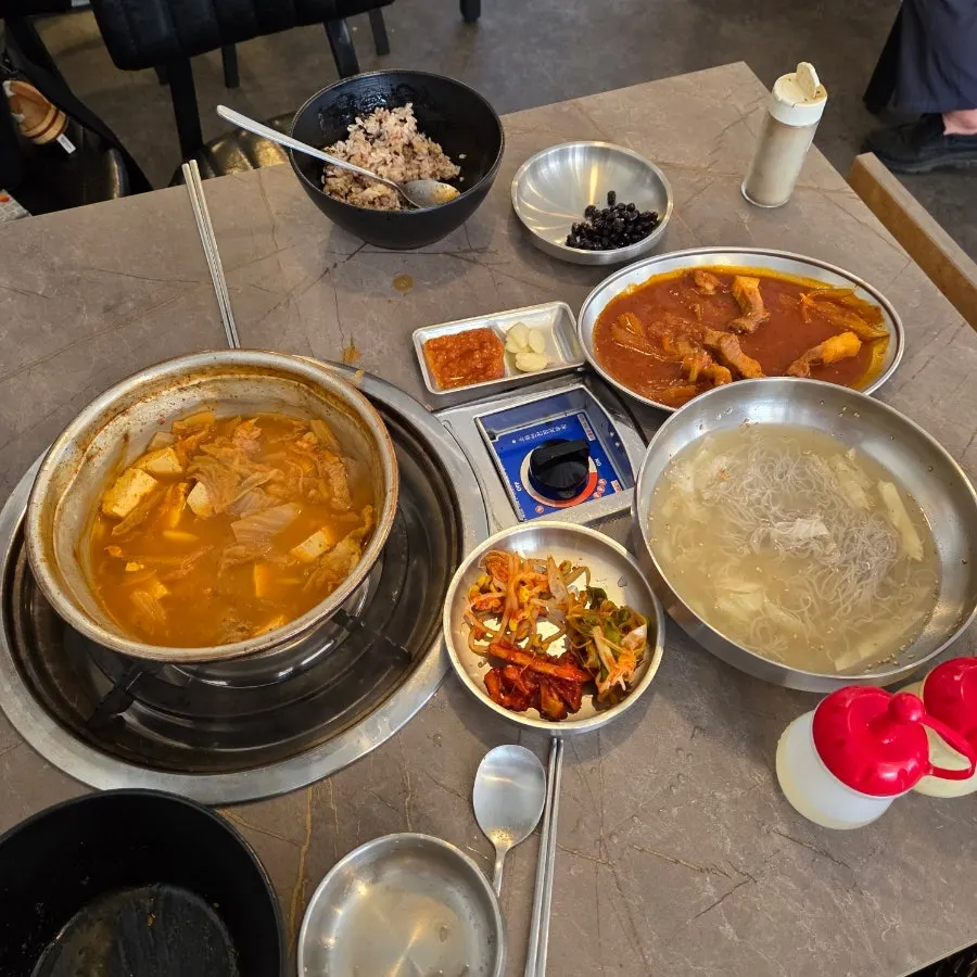 A table set with all three dishes
