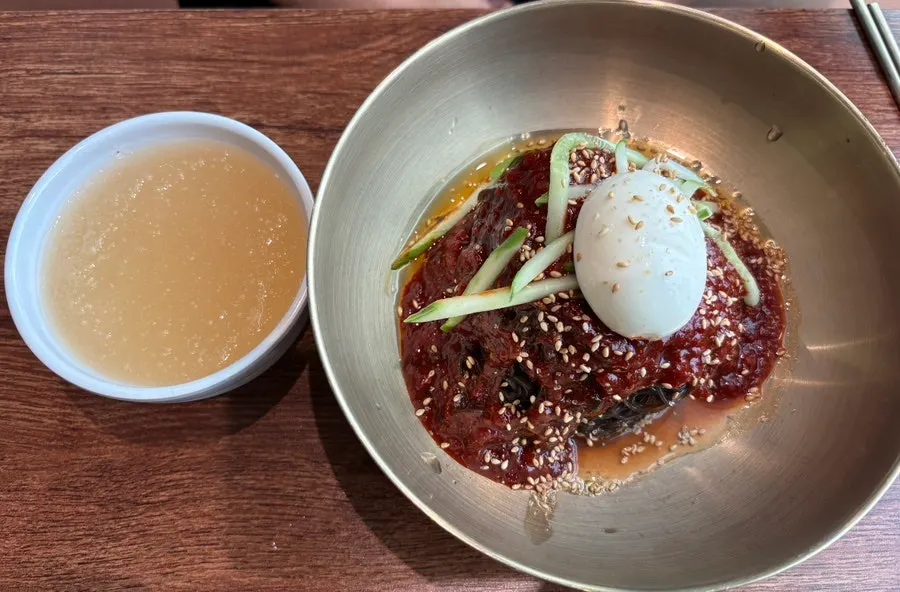 Lunch table spread at Naengmyeon Gajun Dongtan Main Branch