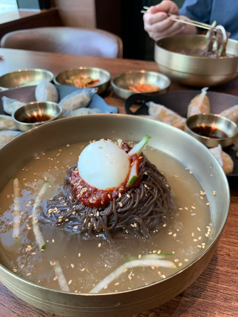 칡냉면 면발 클로즈업