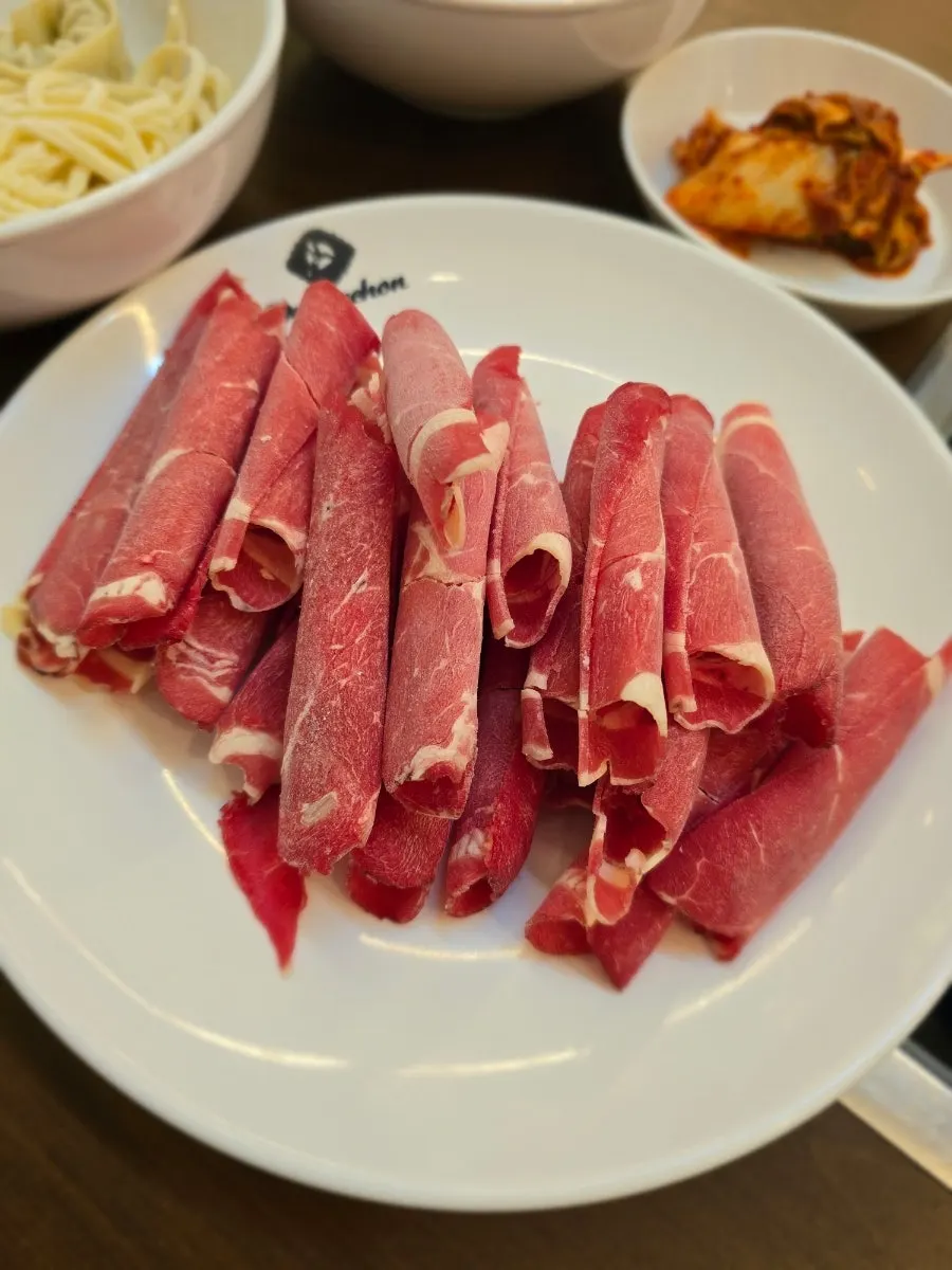 Plate of added shabu beef