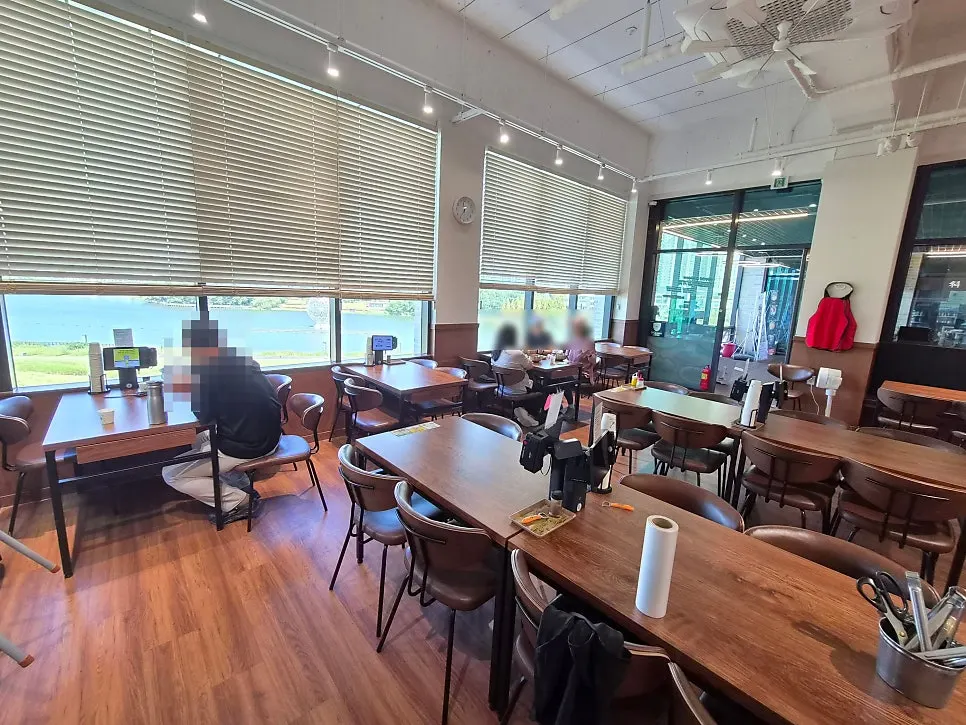 Neatly arranged tables inside the restaurant