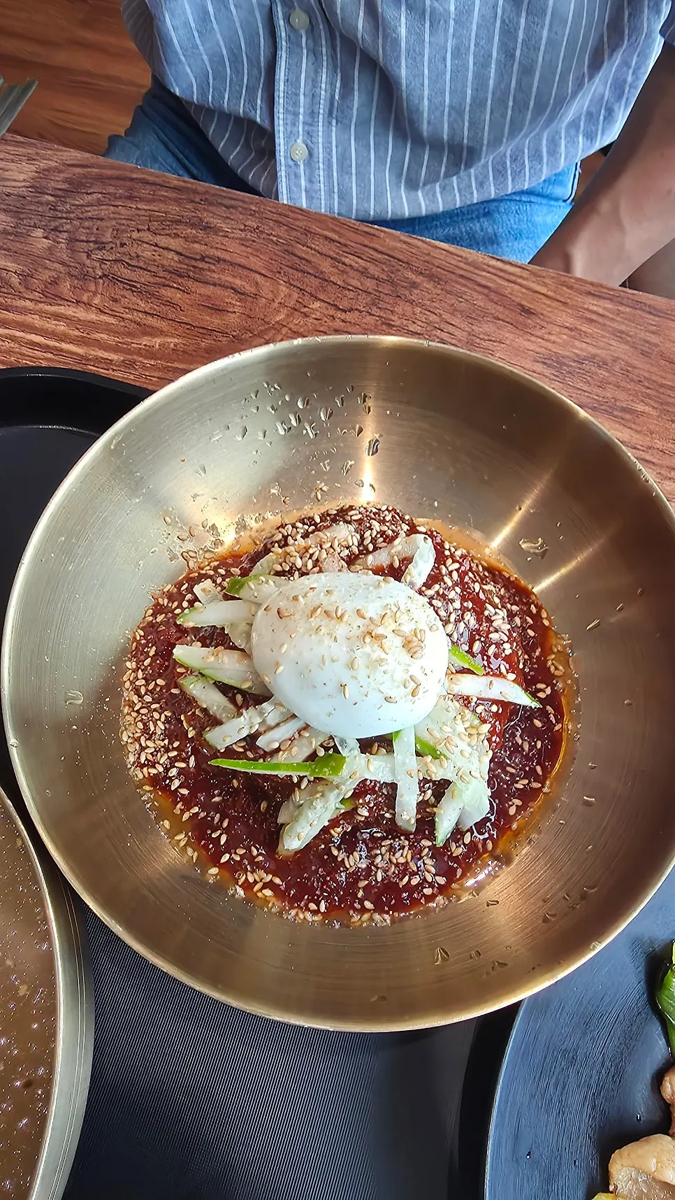 Bibim naengmyeon noodles mixed with seasoning
