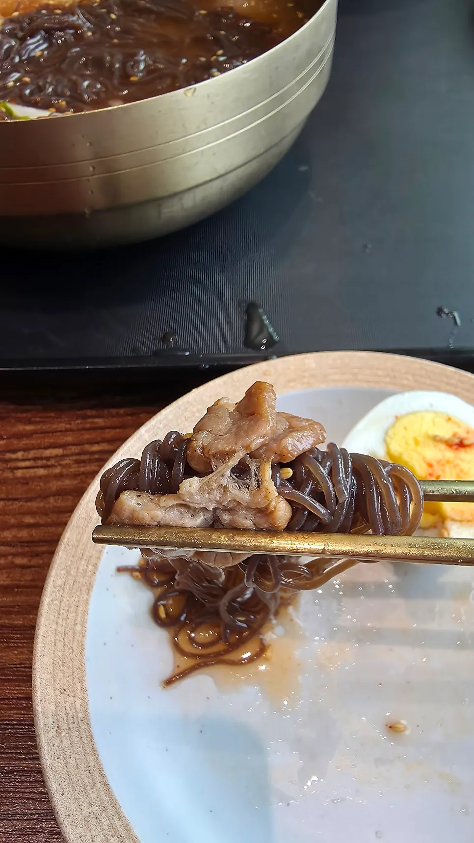 Table at the end of the meal at Naengmyeon Gajun Dongtan Main Branch