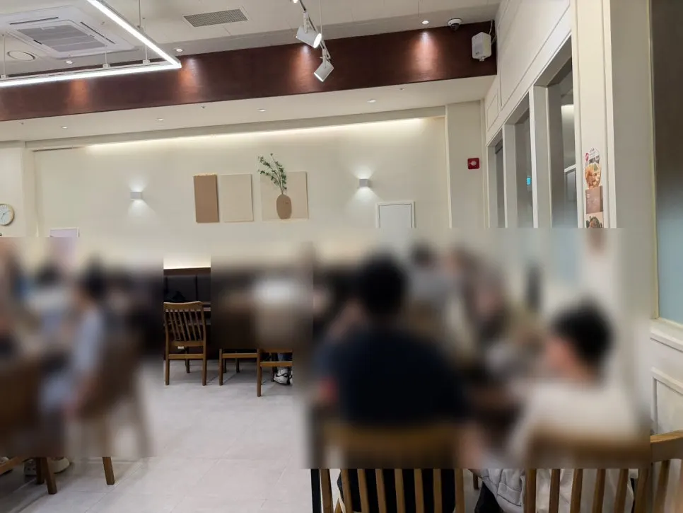 Restaurant seating filled with customers