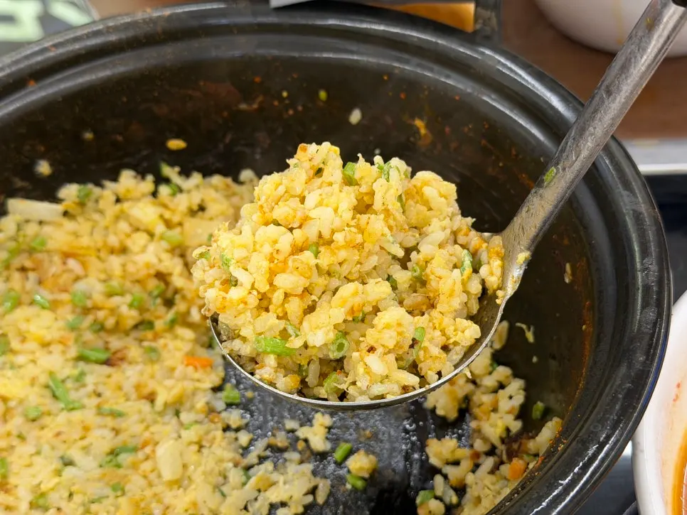 Close-up shot of the fried rice