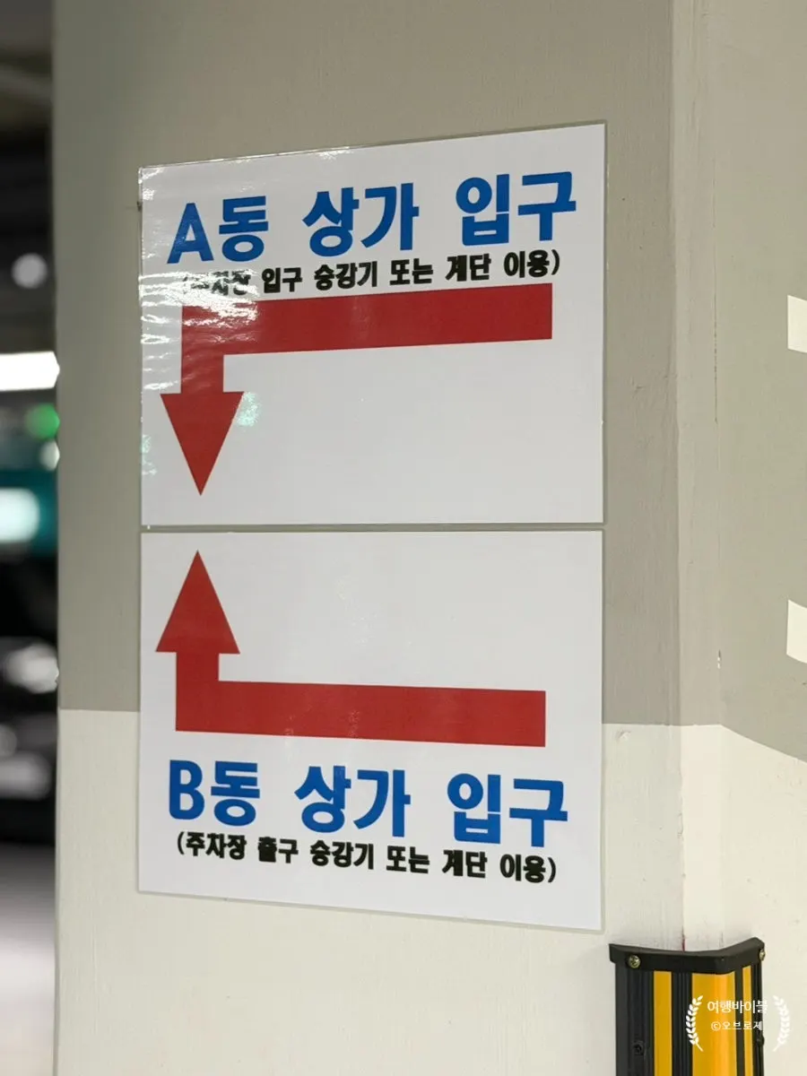 Parking directions for the Building B retail area