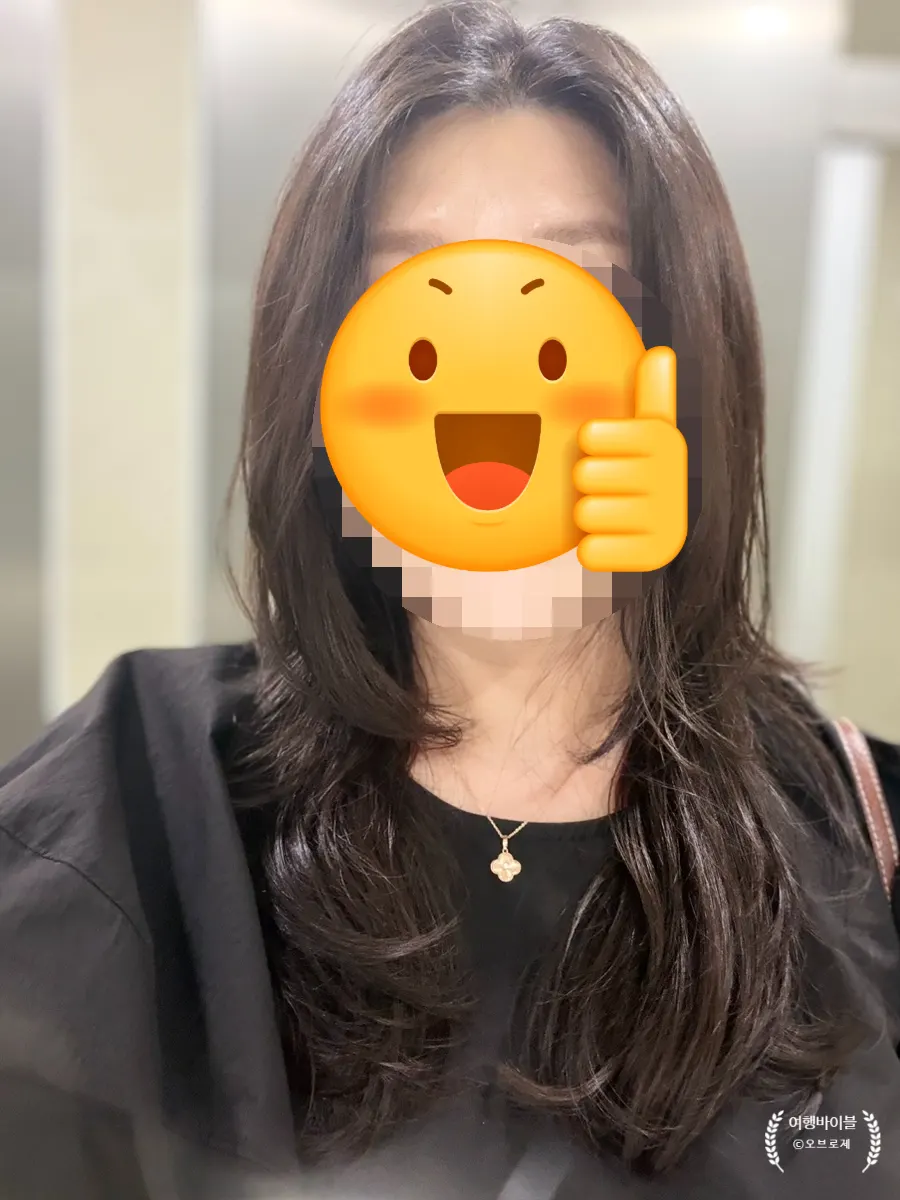 Layered C-curls maintained after self-styling