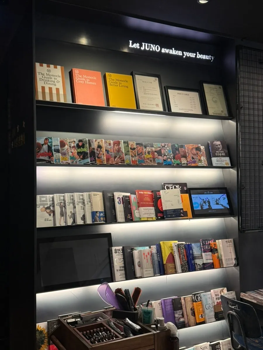 Shelves of books for waiting customers