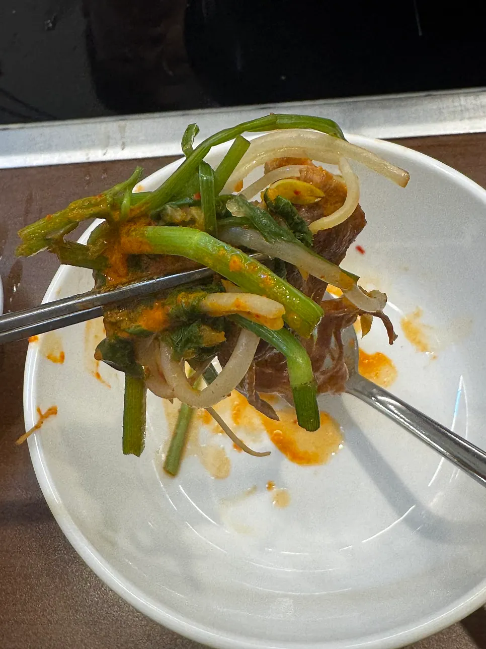 Minari aroma melting into the shabu kalguksu broth