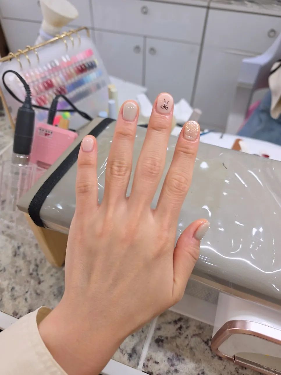 Meticulously finished gel nail treatment