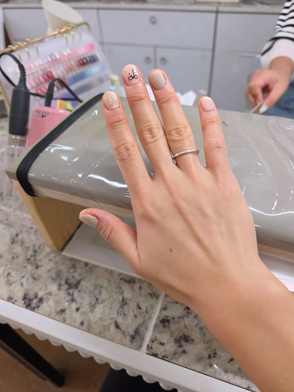 Finished gel nail edge detail