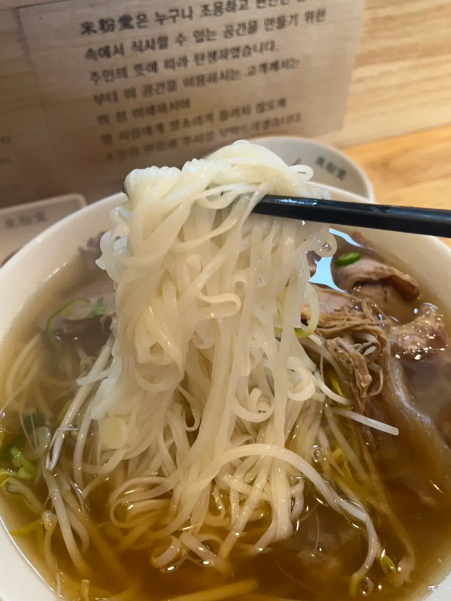 Pho with generous meat and noodles