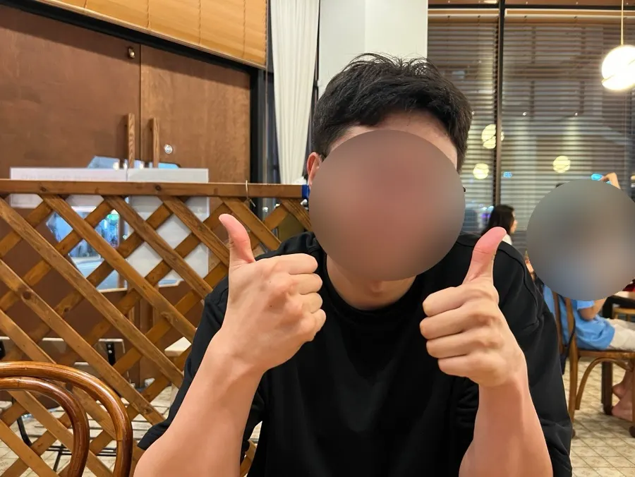 쯔란 조합으로 먹는 카츠 한 조각