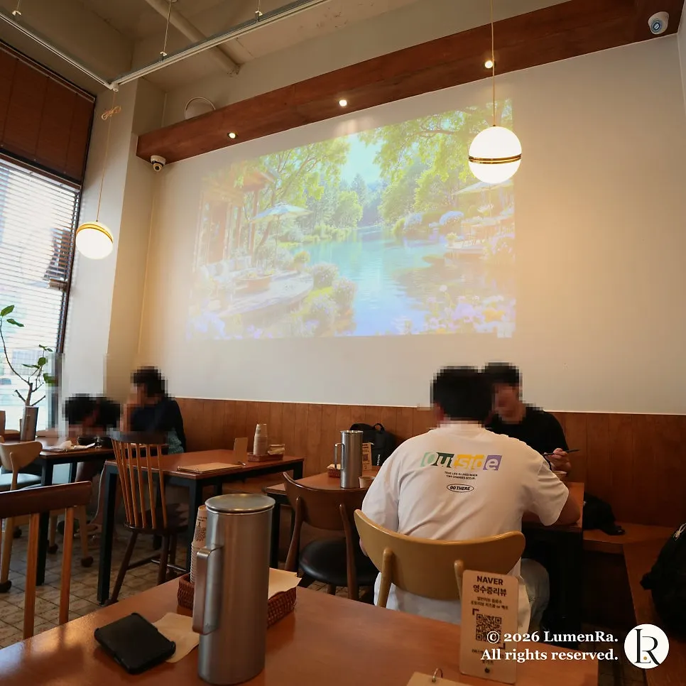 Projector screen installed on the wall