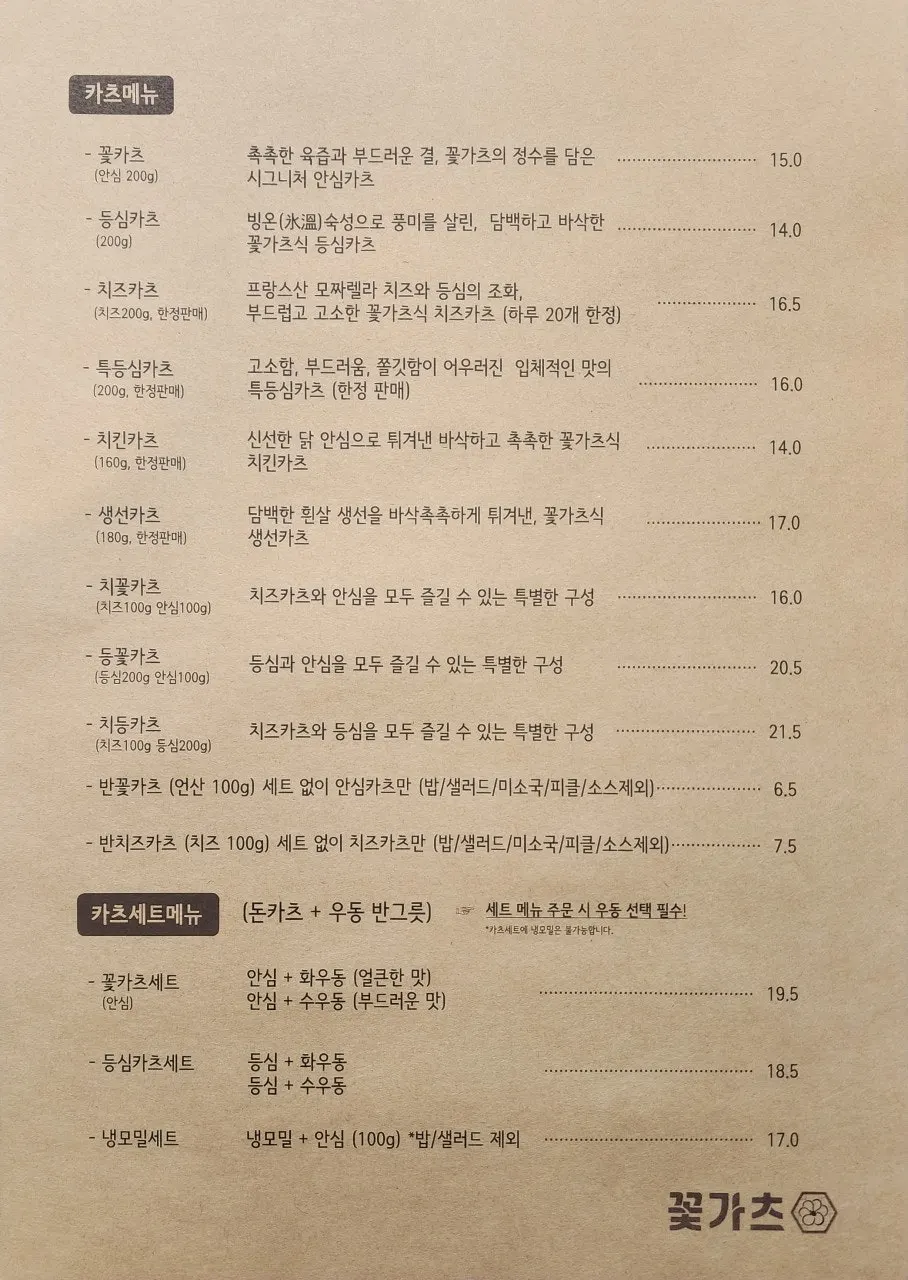 Menu board listing loin cutlet, tenderloin cutlet, and cheese cutlet