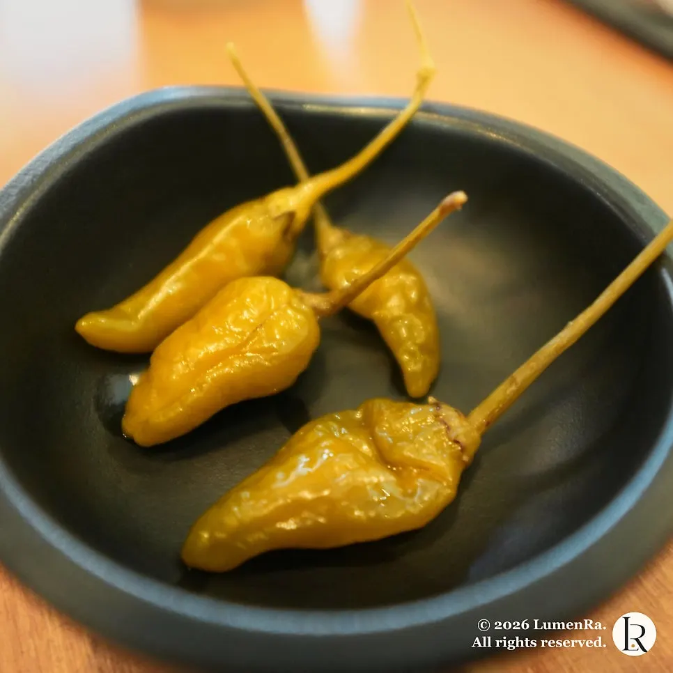 Pickled peppers grabbed from the self-serve bar