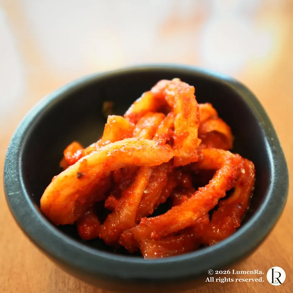 Kimchi plate from the self-serve bar
