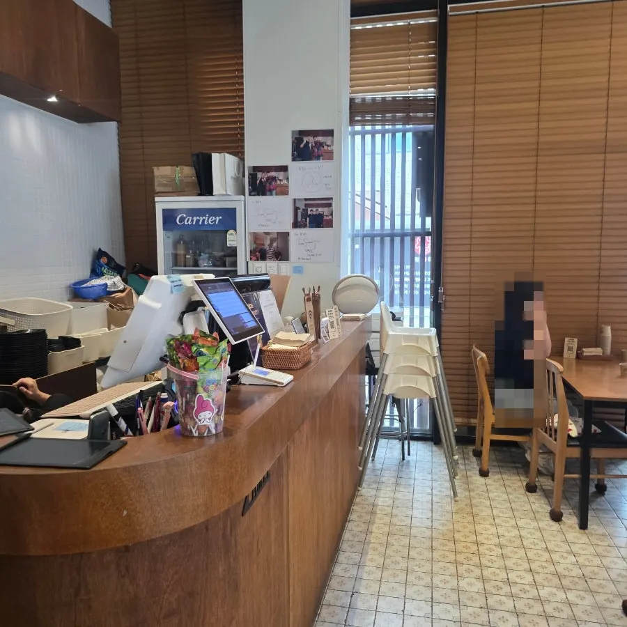Seating with multiple tables and a kids' chair