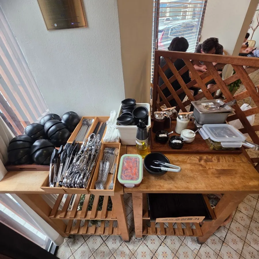 View of the self-serve corner near the entrance