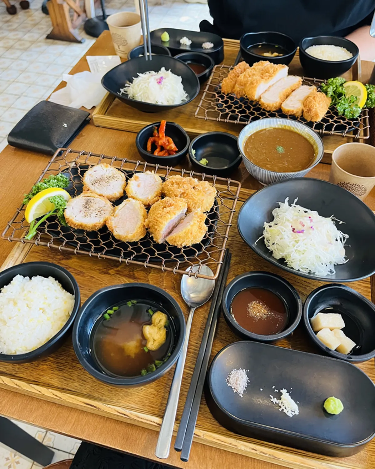 Millet rice served alongside the Kkot Gatsu spread