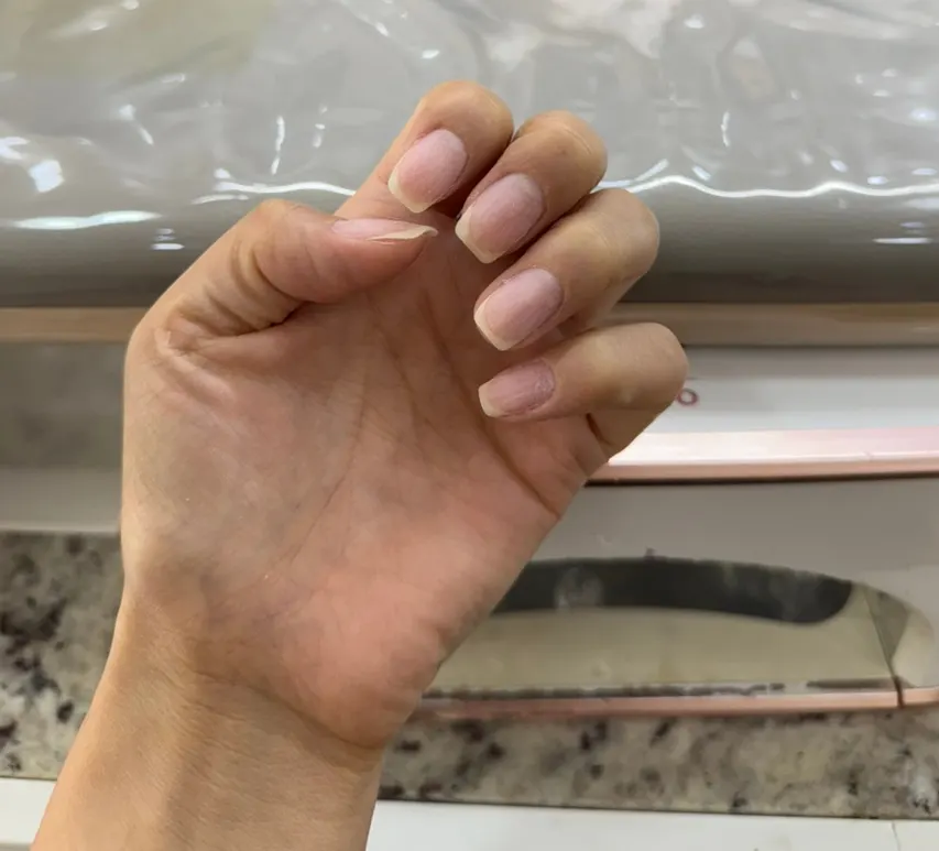 Bare nails after cuticle care is finished