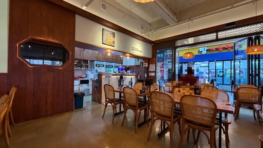 View of tables at Sin Gagye Maekju Namgwangjang