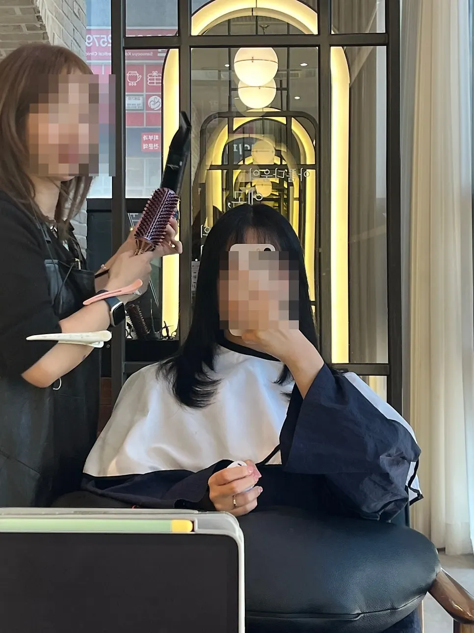 Silky hair after the tone-down color