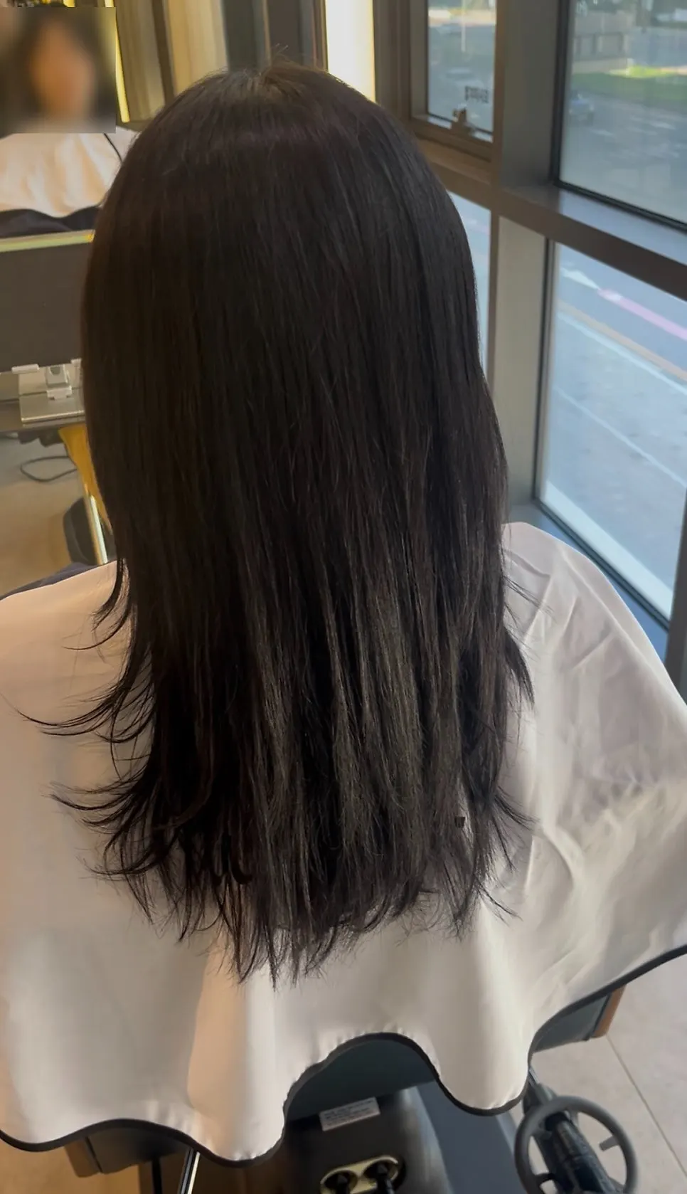 Result after color and a 1 cm trim