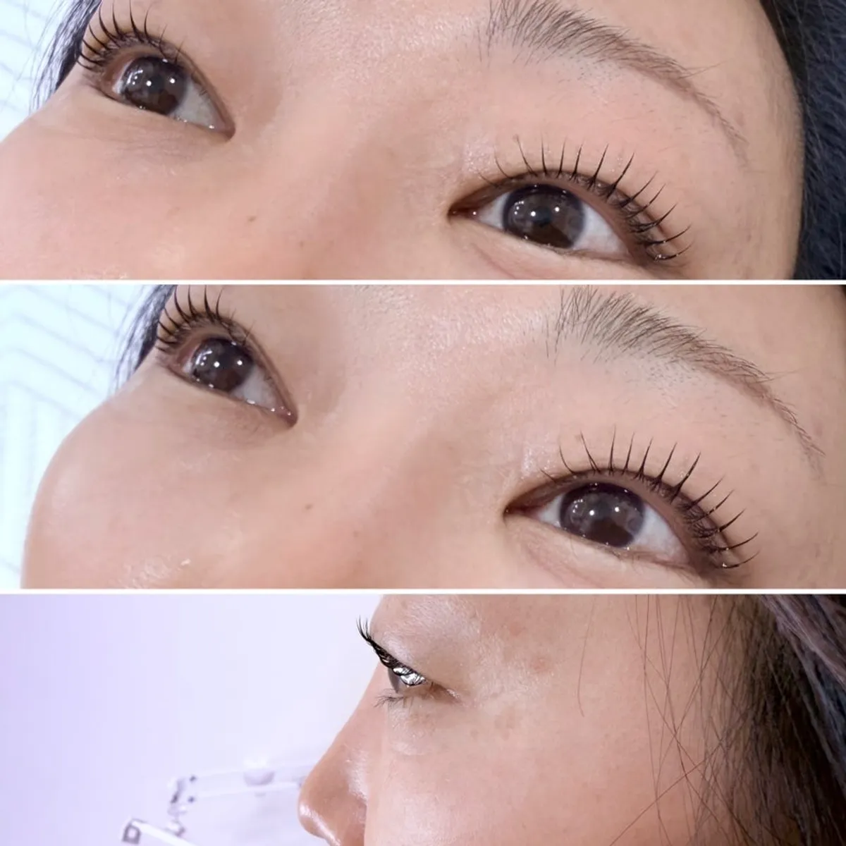 자연스럽게 올라간 속눈썹 컬