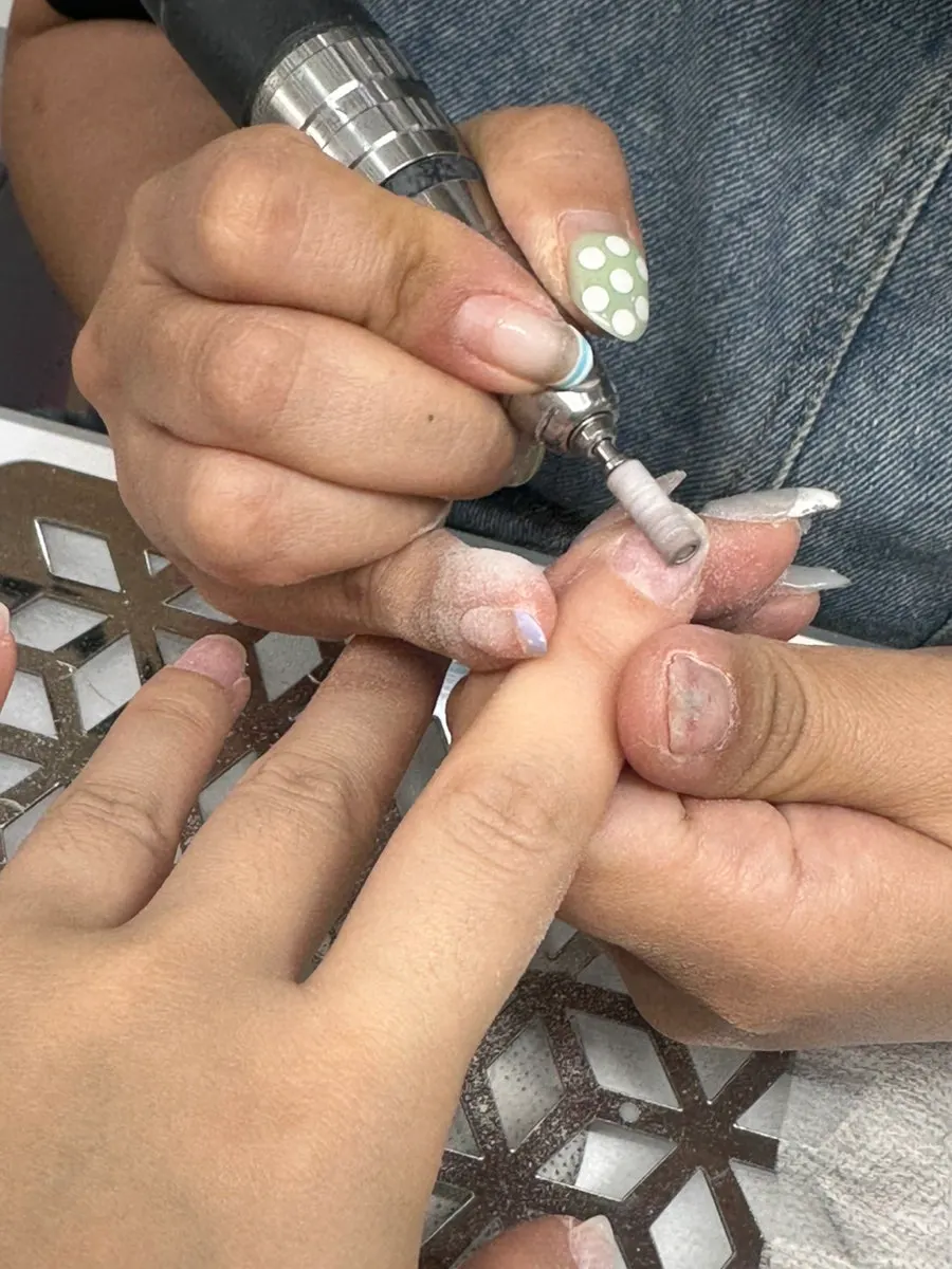 Care process checking the condition of the nails