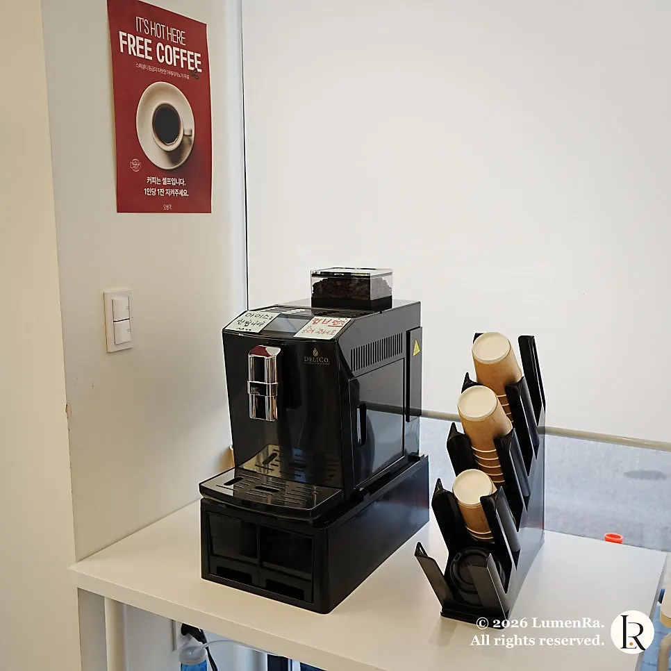 Coffee machine available after the meal