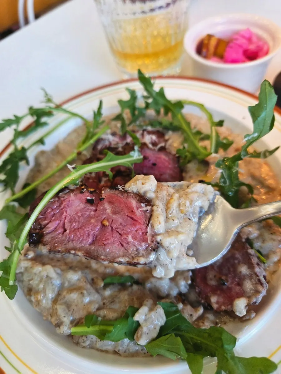 Paol steak risotto dish