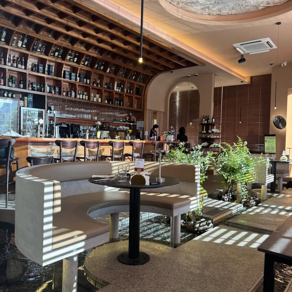 Bar area displaying liquor bottles