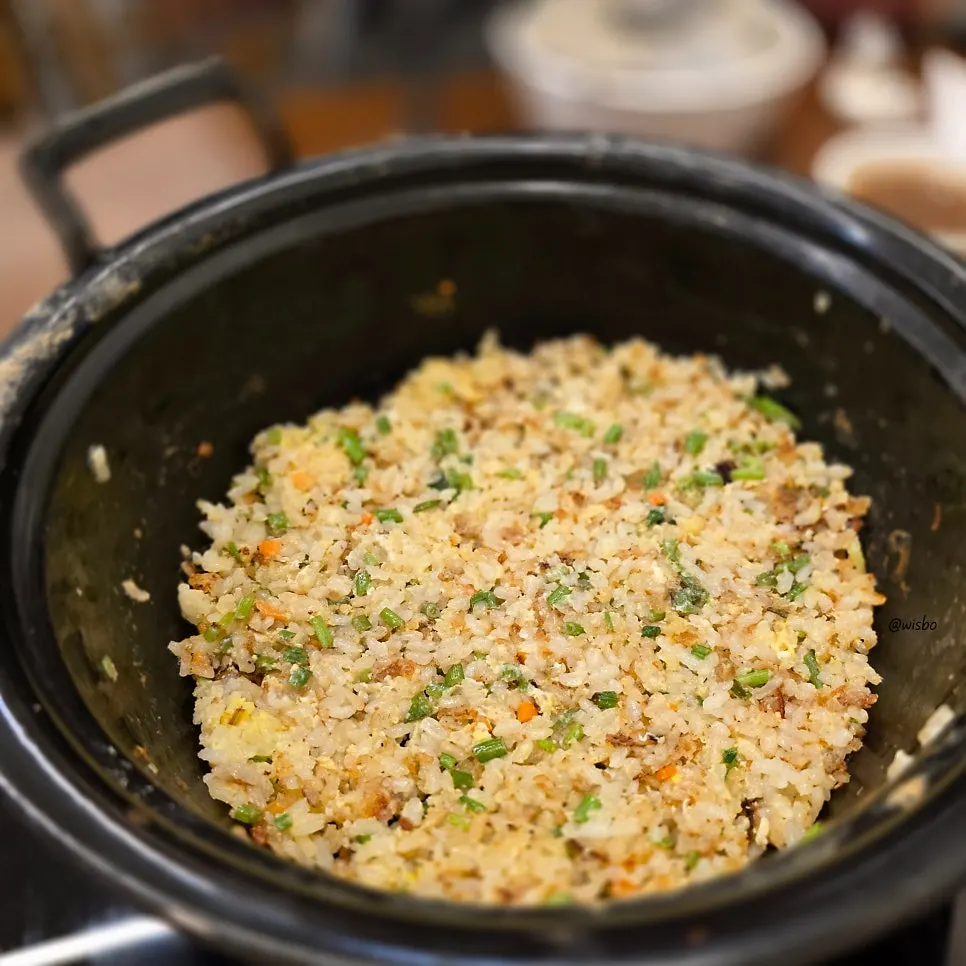 Fried rice cooked in the kitchen