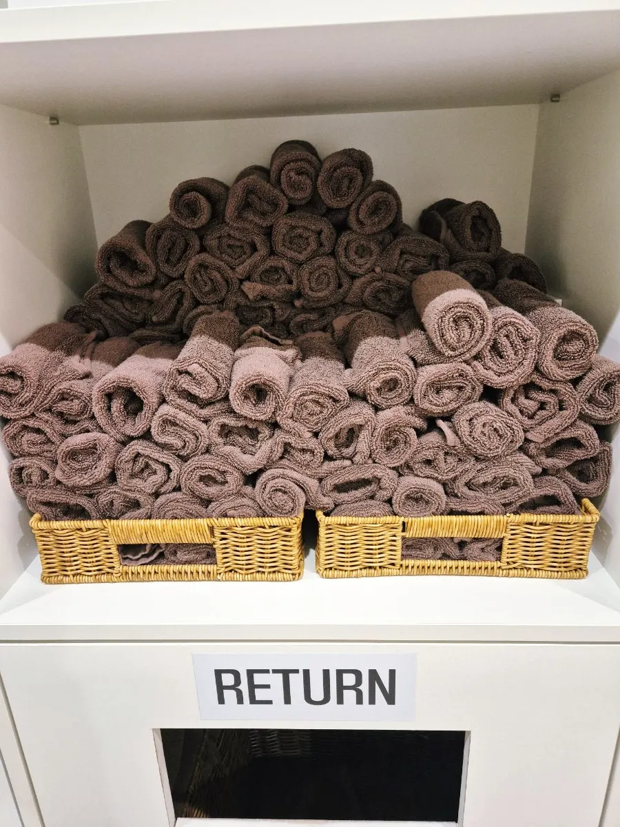 Locker area before a Pilates class