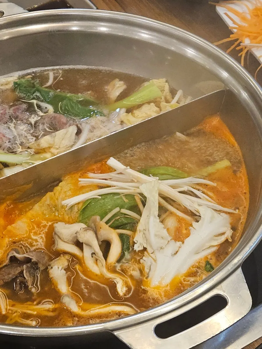 Shabu-shabu with meat and vegetables