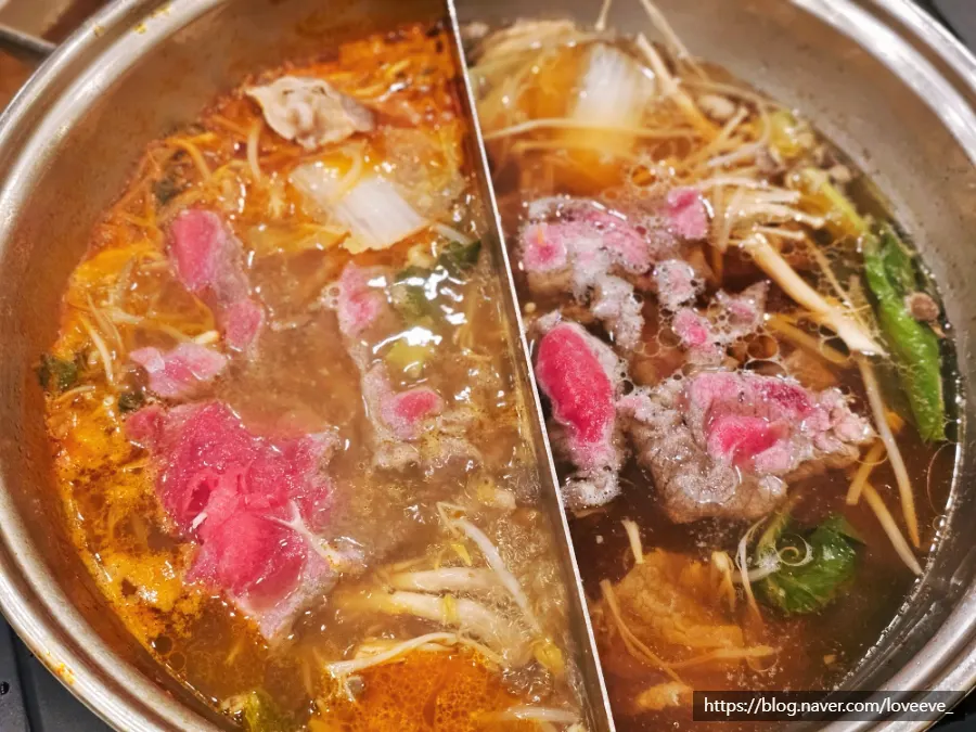 Beef brisket shabu-shabu cooked quickly