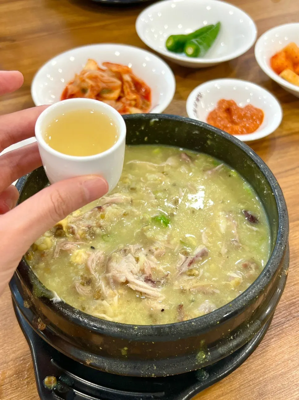 Dream Samgyetang Dongtan Station branch, which uses domestic chicken