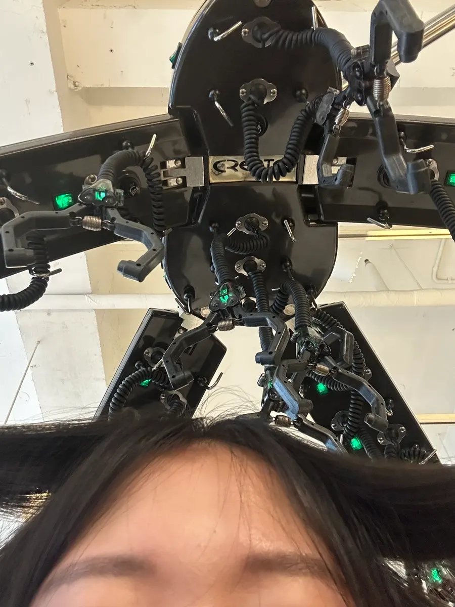 Setting perm process with rods and heat treatment