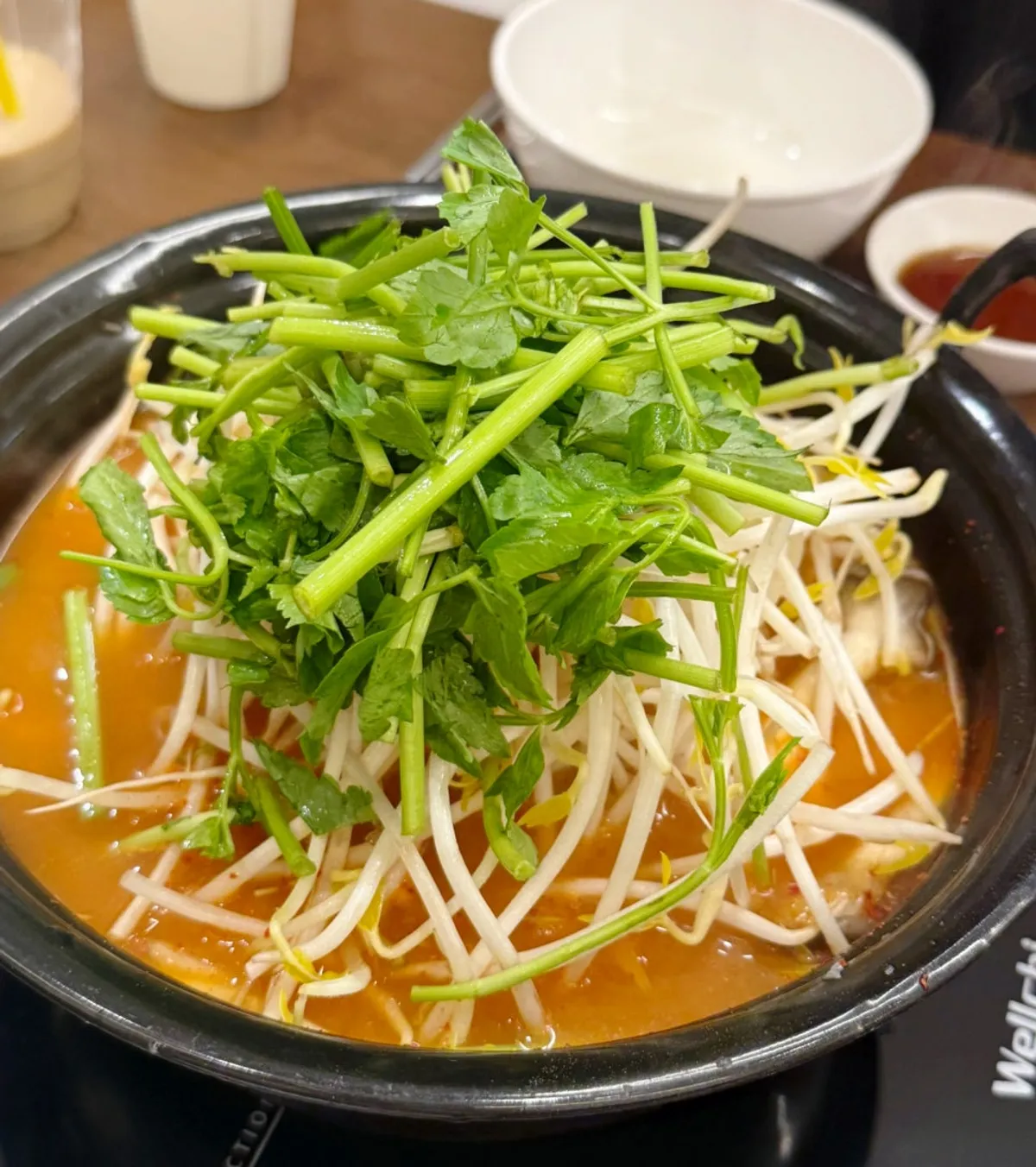 Full shabu-shabu spread at Deungchon Shabu Kalguksu Gran Passage Branch