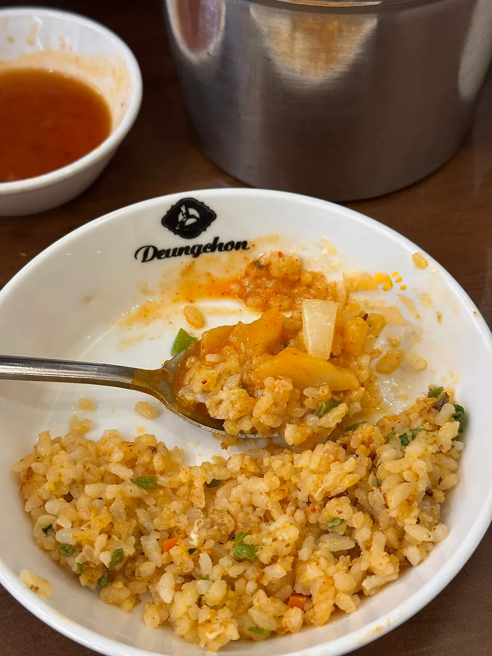 Deungchon Shabu Kalguksu fried rice mixed with potato