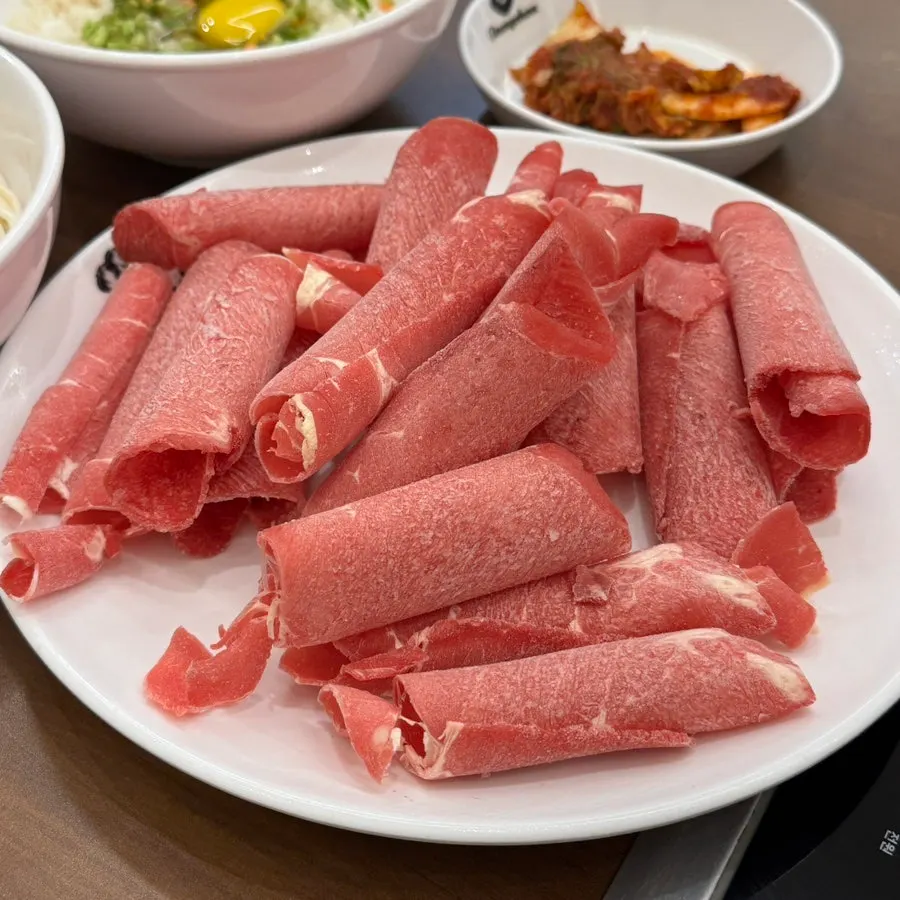 Kalguksu noodles served alongside the shabu-shabu
