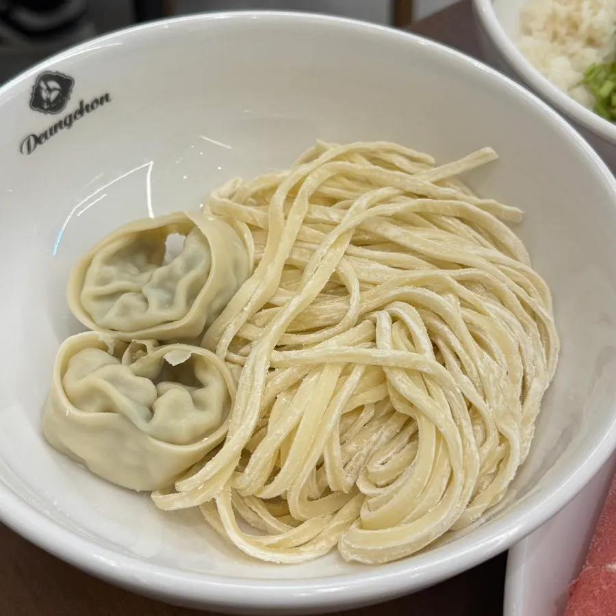 Full weekend lunch spread at Deungchon Shabu Kalguksu