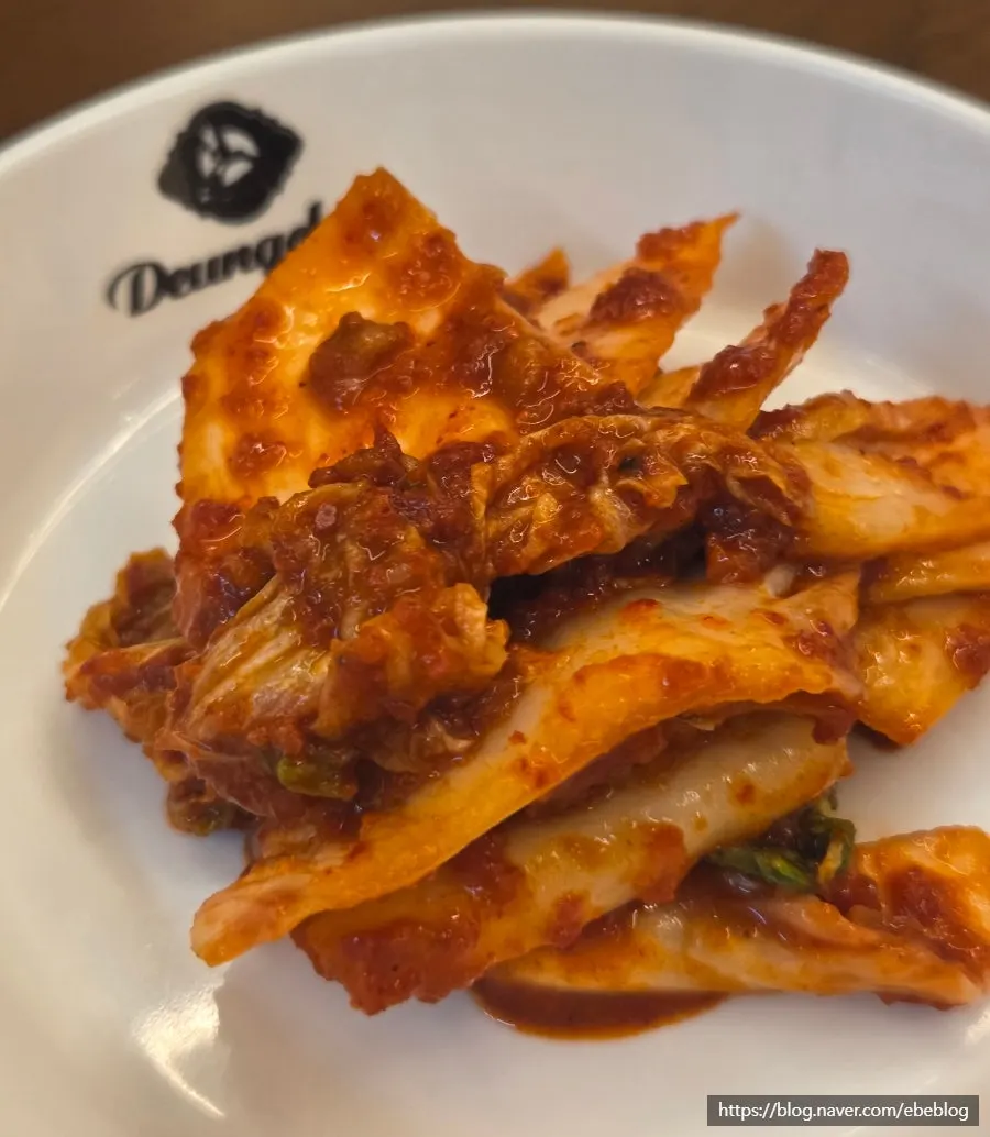 Generously served plate of kimchi