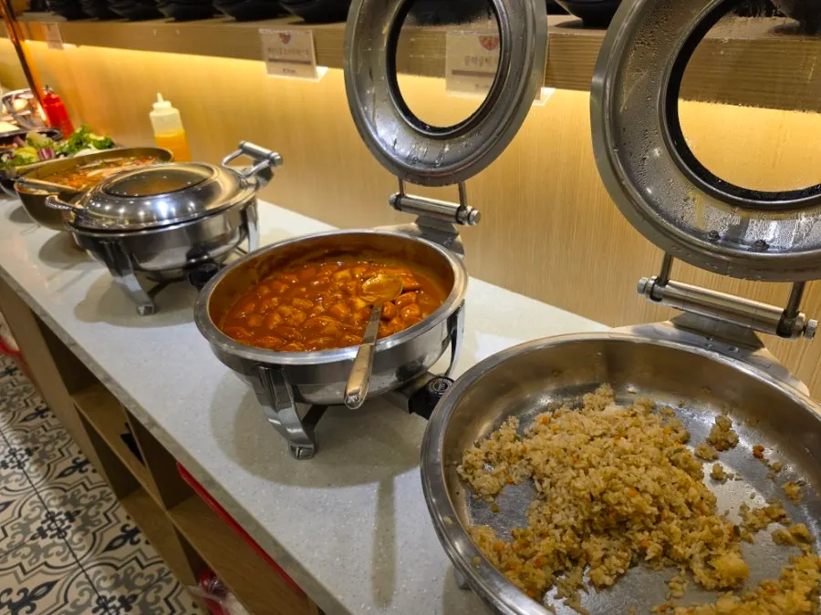 Vegetable fried rice prepared at the self-bar