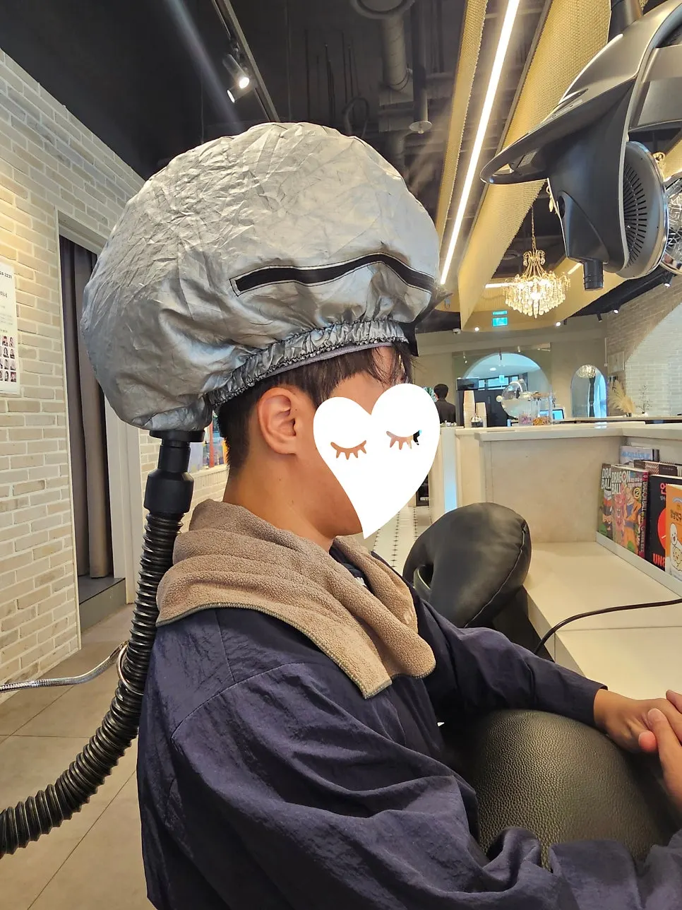 Wearing a steam device after scalp product application