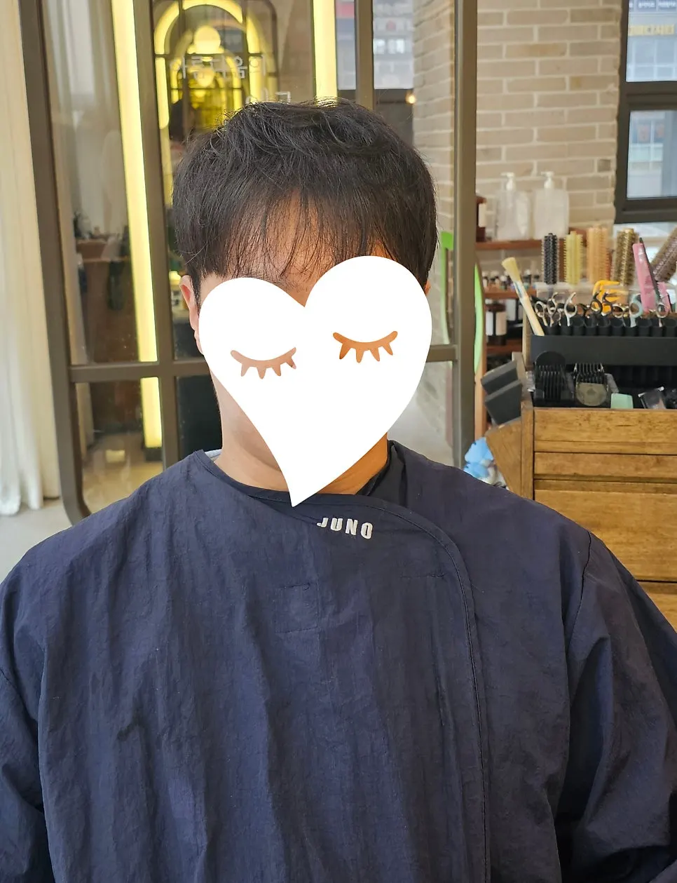 The finished look after the cut and scalp head spa