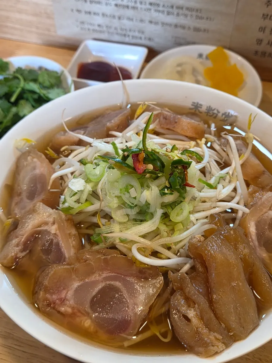 A generous portion of tendon pho
