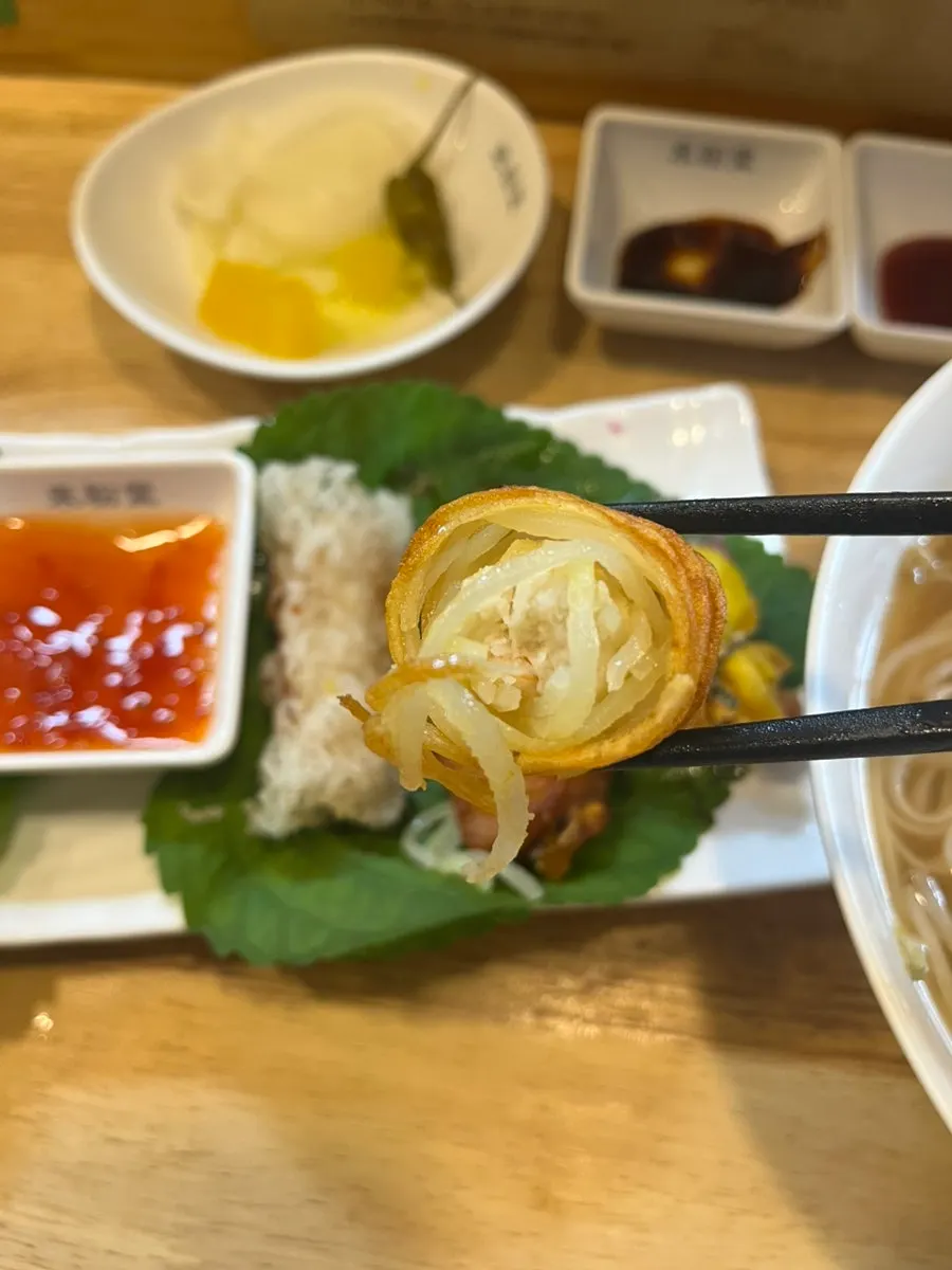 Close-up of fried shrimp potato rolls